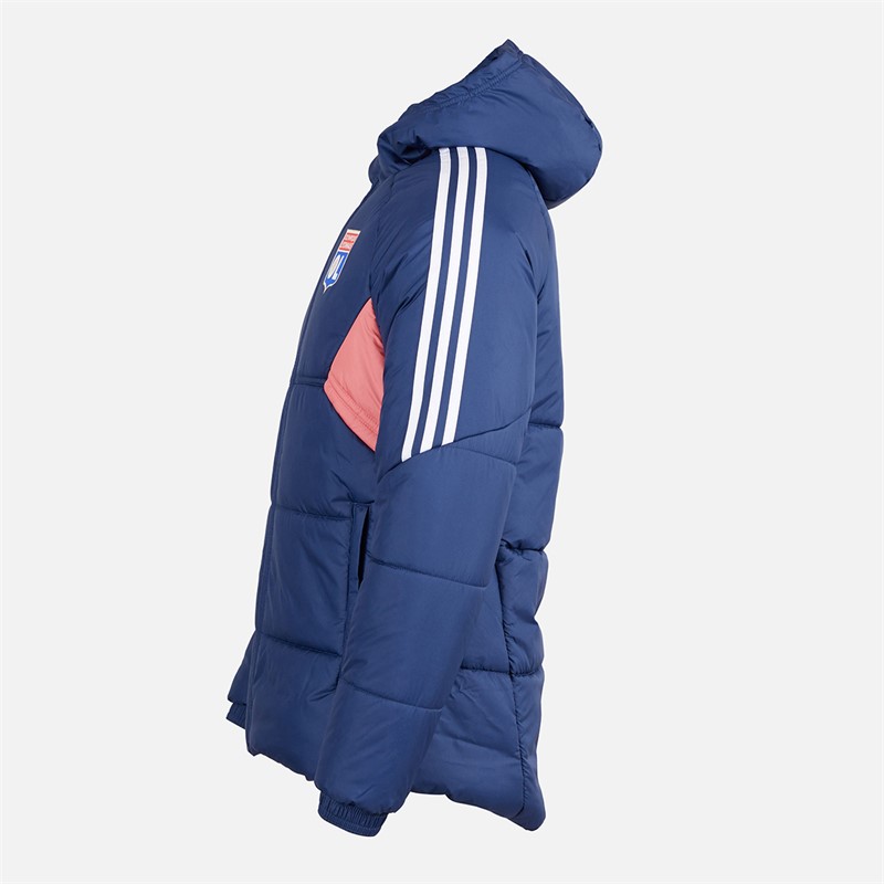 adidas Herre OL Olympique Lyon Vinterjakke Tech Indigo/Hazy Rose