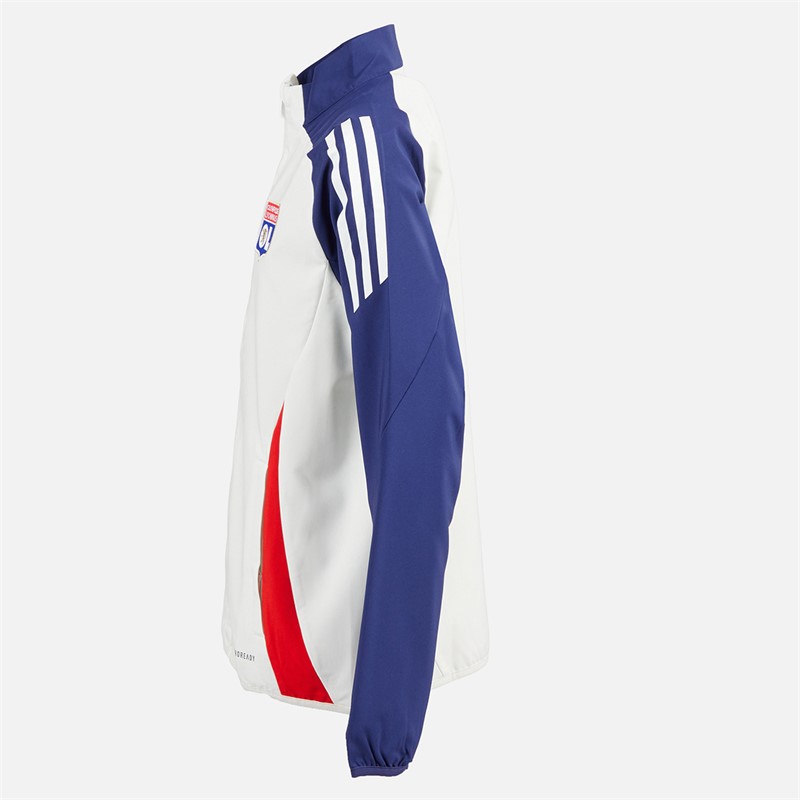 adidas Junior Junge OL Olympique Lyon Präsentationsjacke White Tint/Midnight Indigo/Bright Red