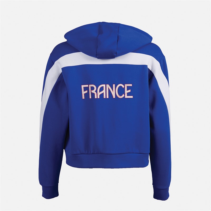 adidas Damen FFR Team Frankreich Hoodie Semi Lucid Blue