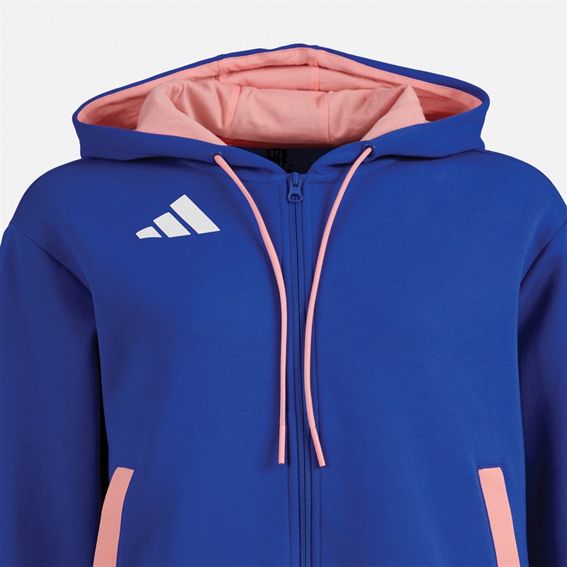 adidas Damen FFR Team Frankreich Hoodie Semi Lucid Blue