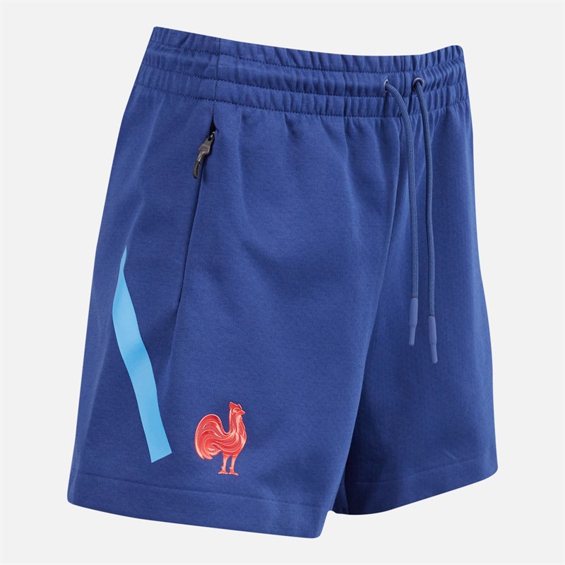 adidas Damen FFR Frankreich Rugby Z.N.E. Reise Shorts Dark Blue