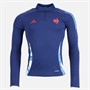 adidas Damen FFR Frankreich Rugby Trainings Oberteil Dark Blue