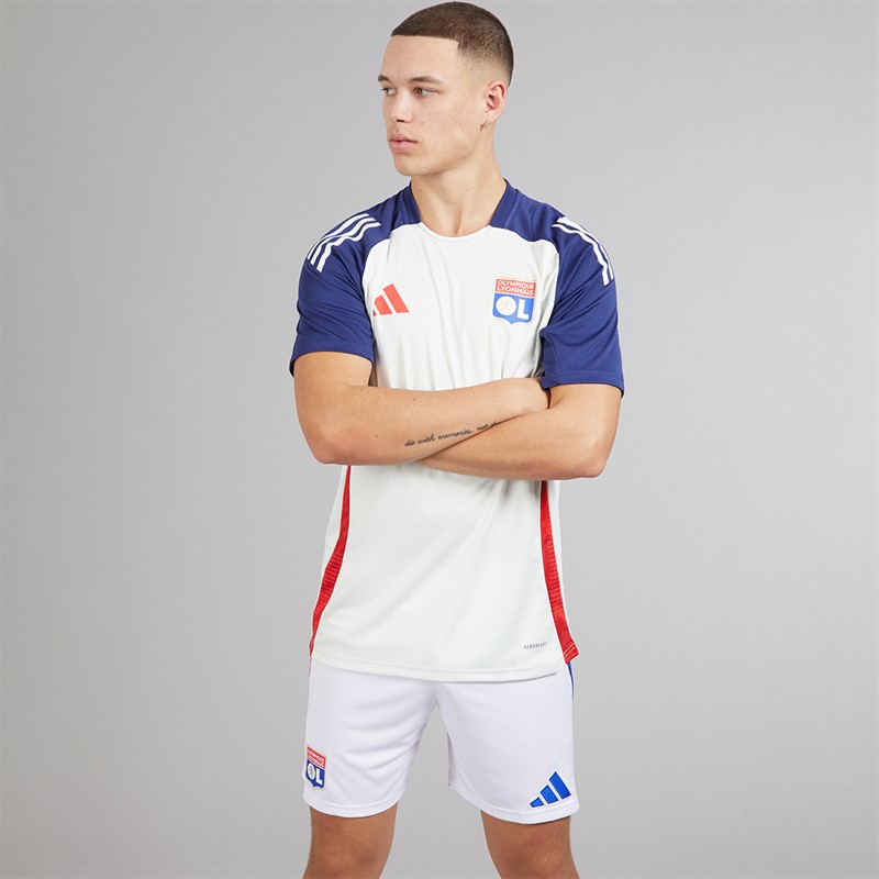 adidas Herren OL Olympique Lyon 24/25 Heim Shorts Weiß