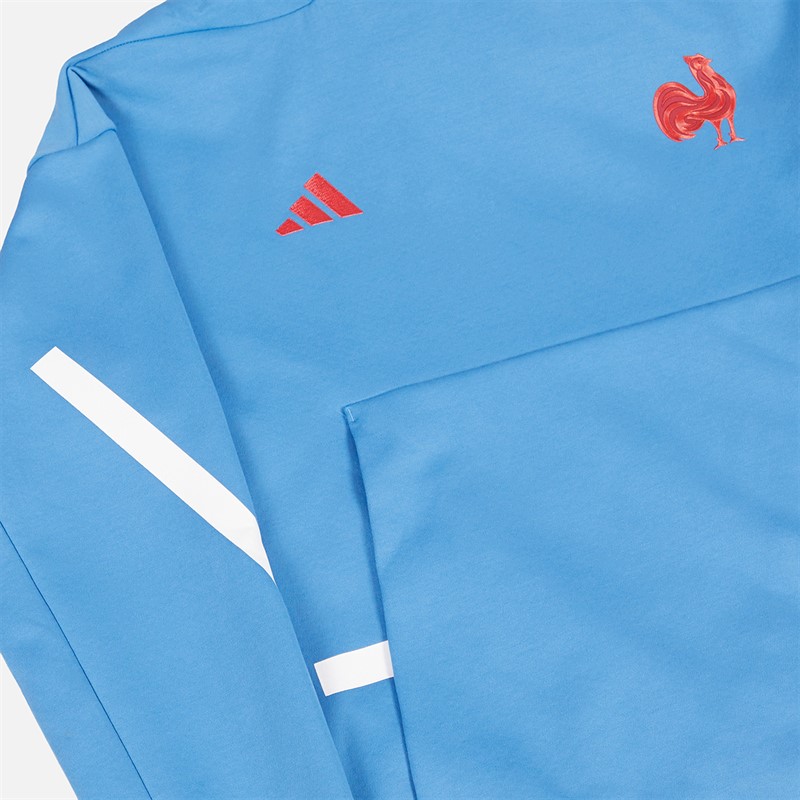 adidas Herren FFR Frankreich Rugby Z.N.E. Reise Hoodie Focus Blue