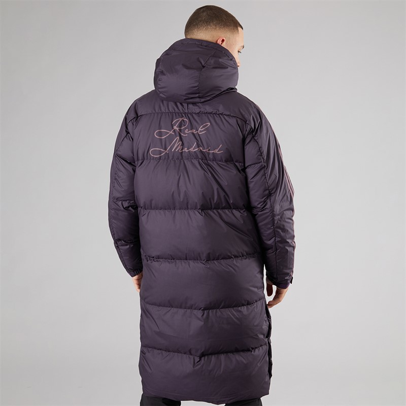 adidas Herren RMCF Real Madrid Saisonale Kapuzen Daunenmantel Aurora Black