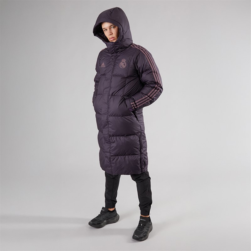 adidas Herren RMCF Real Madrid Saisonale Kapuzen Daunenmantel Aurora Black