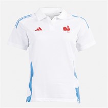 adidas Damen FFR Frankreich Rugby Training Polo Weiß