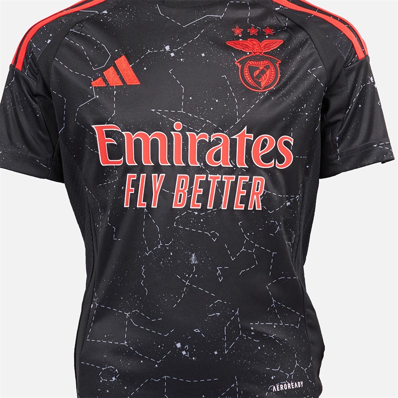 adidas Junior Junge SLB Benfica 24/25 Auswärts Trikot Schwarz