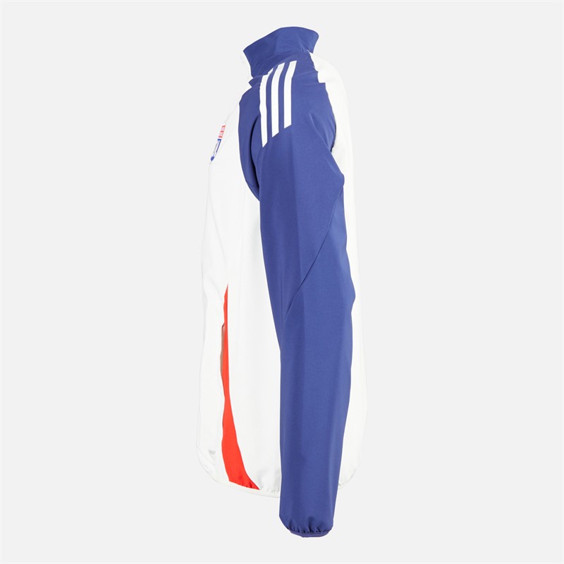 adidas Herre OL Olympique Lyon Præsentationsjakke White Tint/Midnight Indigo/Bright Red