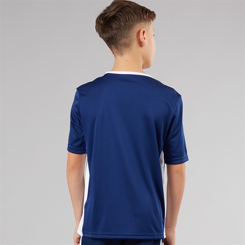 adidas Junior Entrada 18 T Shirt Dark Blue/Weiß