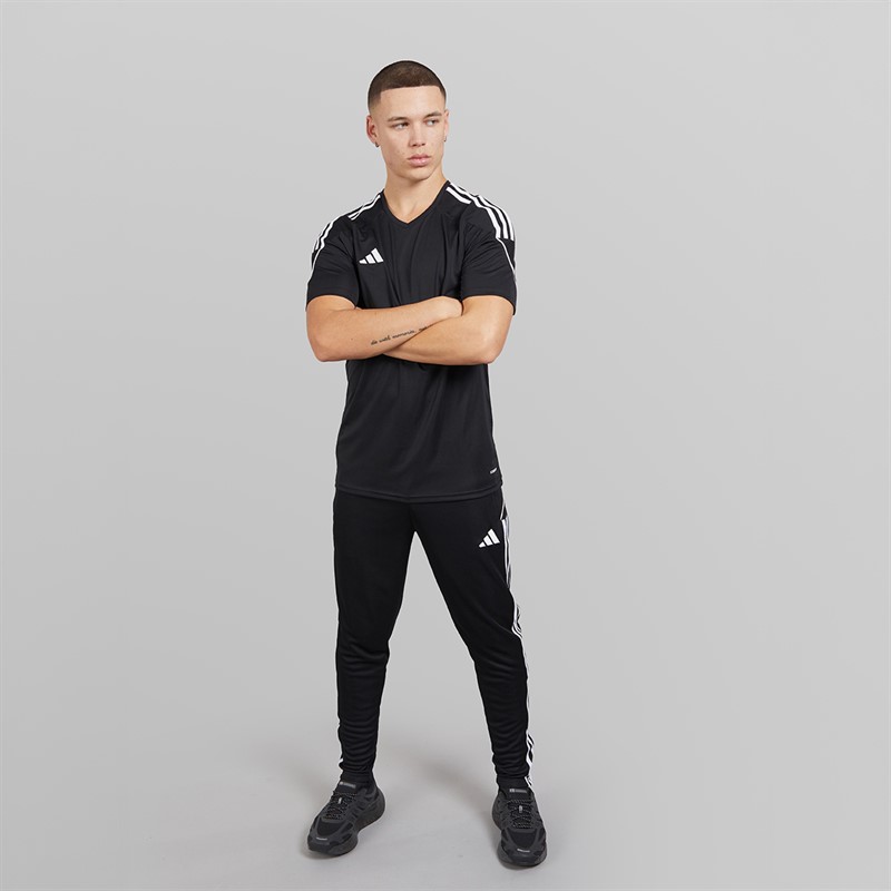 adidas Heren Tiro 23 League T-shirt Zwart/Wit