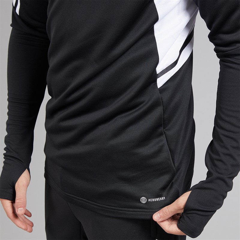 adidas Heren Condivo 22 1/4 Zip Trainingsshirt Zwart/Wit