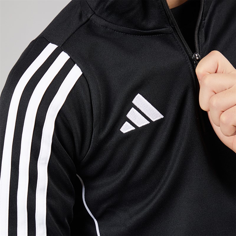 adidas Kids Tiro 24 1/4 Zip Training Top Black/White