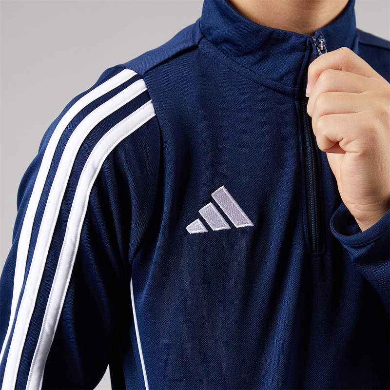adidas Kids Tiro 24 1/4 Zip Training Top Navy/White