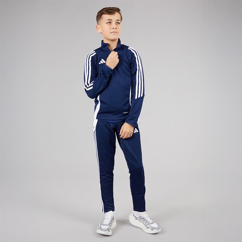 adidas Kids Tiro 24 1/4 Zip Training Top Navy/White