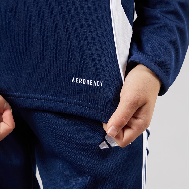 adidas Kids Tiro 24 1/4 Zip Training Top Navy/White