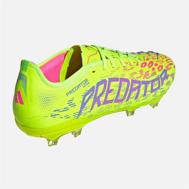 adidas Mens Predator Pro FG Firm Ground Football Boots Lucid Lemon/Blue Fusion/Lucid Pink
