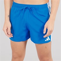 adidas Mens 3-Stripes Three Inch Swim Shorts Royal/White