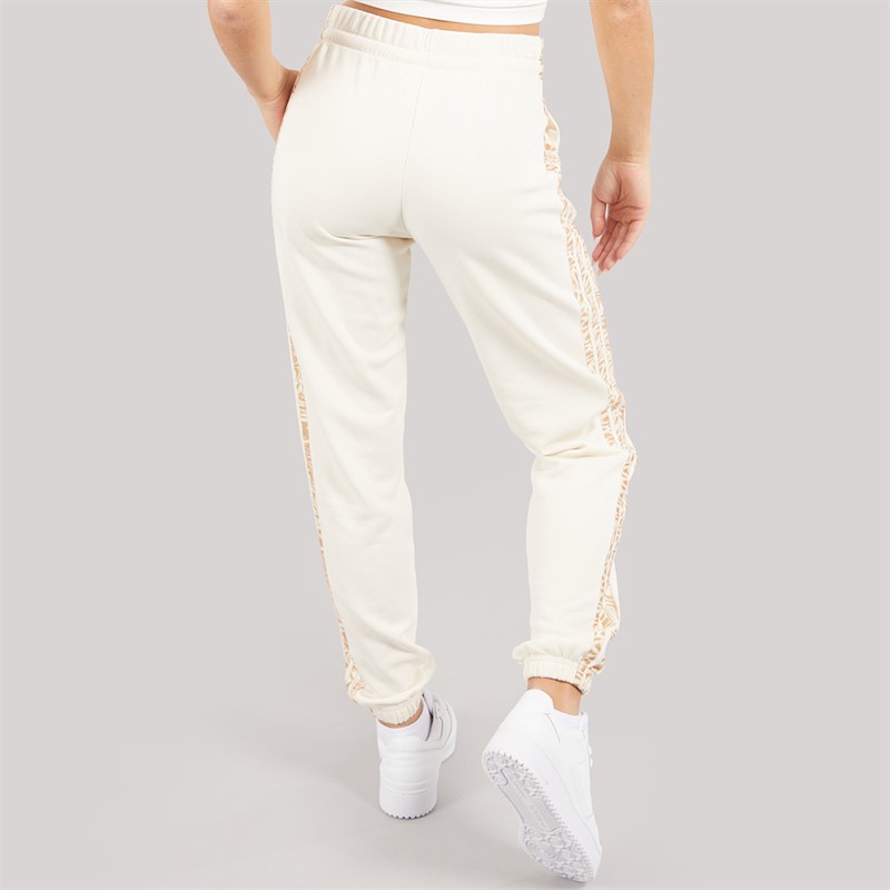 adidas Womens Essentials 3-Stripes Animal Print Joggers Wonder White