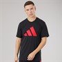 adidas Mens Train Essentials Feelready Logo Training T-Shirt Black/Lucid Red