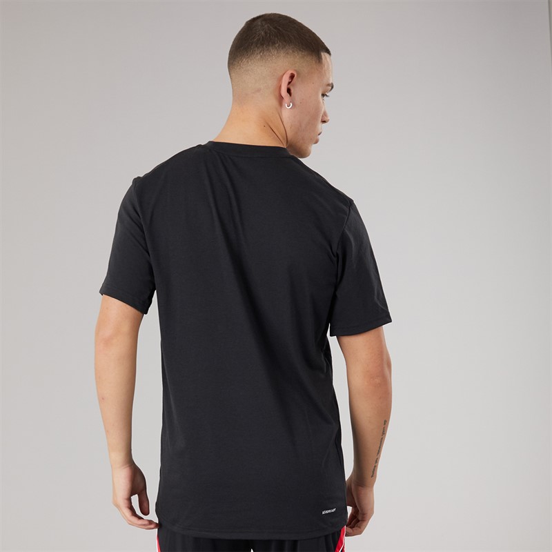 adidas Mens Train Essentials Feelready Logo Training T-Shirt Black/Lucid Red