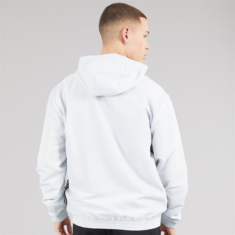 adidas Mens Tiro 25 Essentials Woven Full Zip Hoodie Clear Grey/Real Magenta