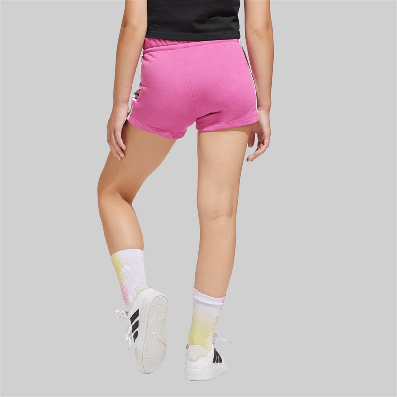 adidas Junior Girls Essentials 3-Stripes Shorts Semi Lucid Fuchsia/White