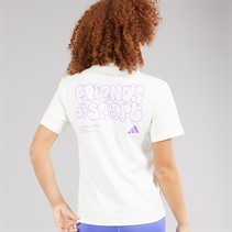 adidas Womens Verbiage Back Graphic T-Shirt Off White