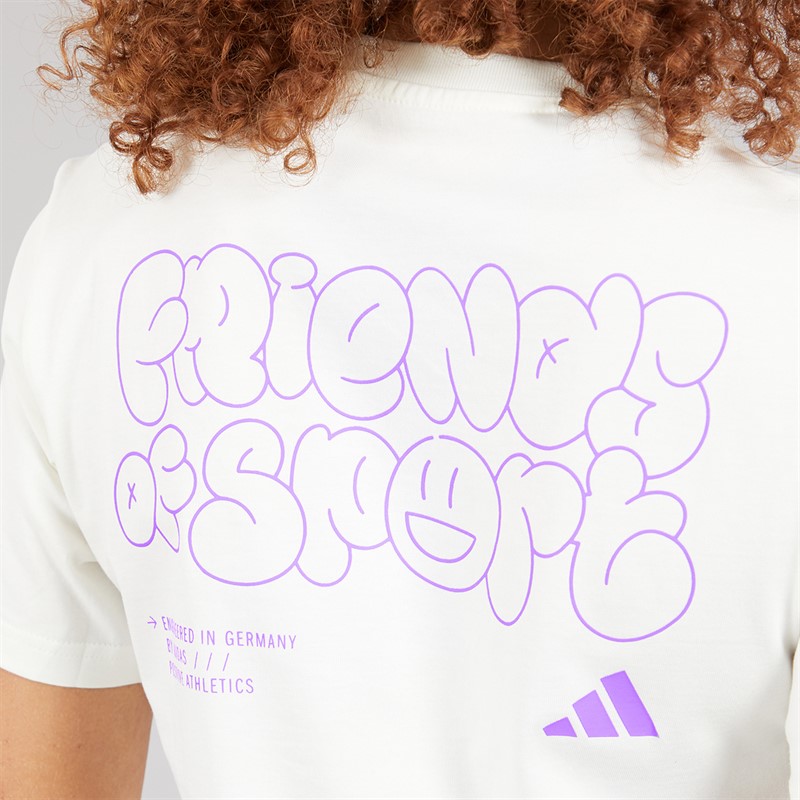 adidas Womens Verbiage Back Graphic T-Shirt Off White