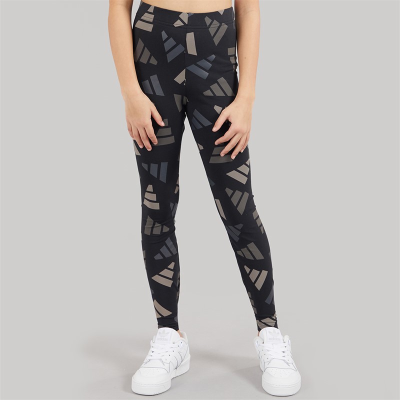 adidas Junior Girls Essentials AOP Logo Celebration Leggings Black