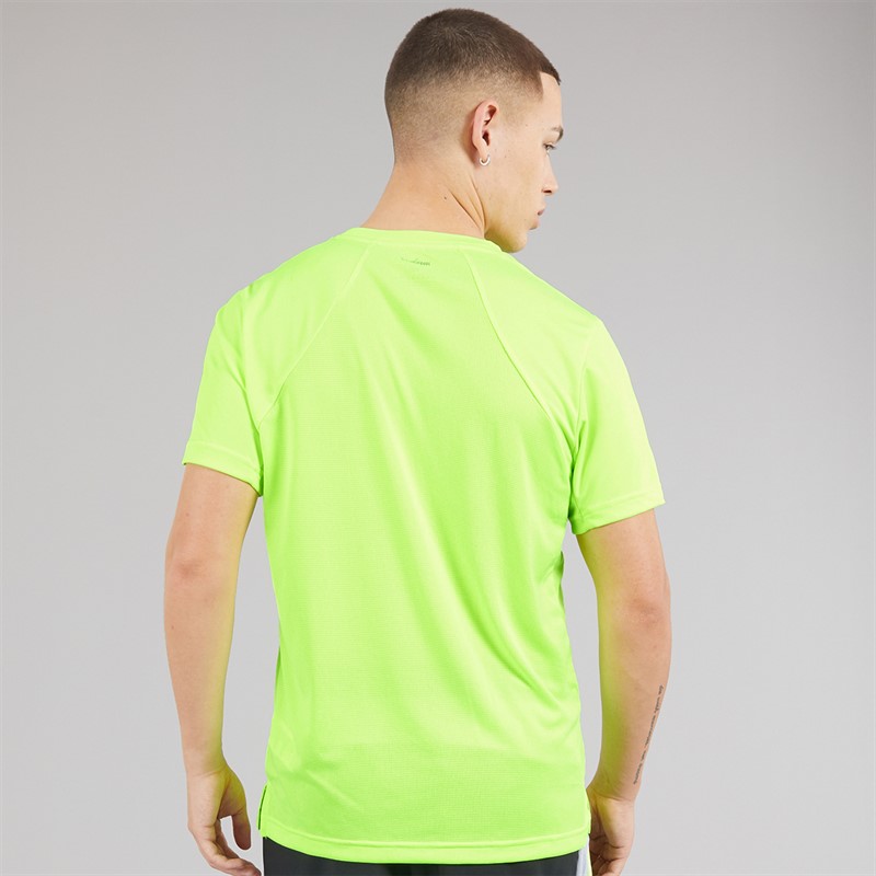 adidas Mens Tech Apparel Colorblock Training T-Shirt Lucid Lemon