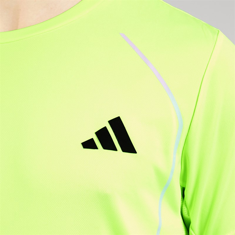 adidas Mens Tech Apparel Colorblock Training T-Shirt Lucid Lemon