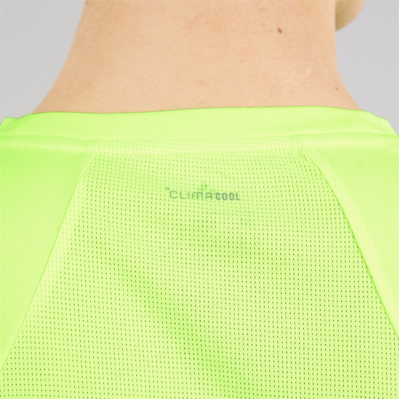 adidas Mens Tech Apparel Colorblock Training T-Shirt Lucid Lemon