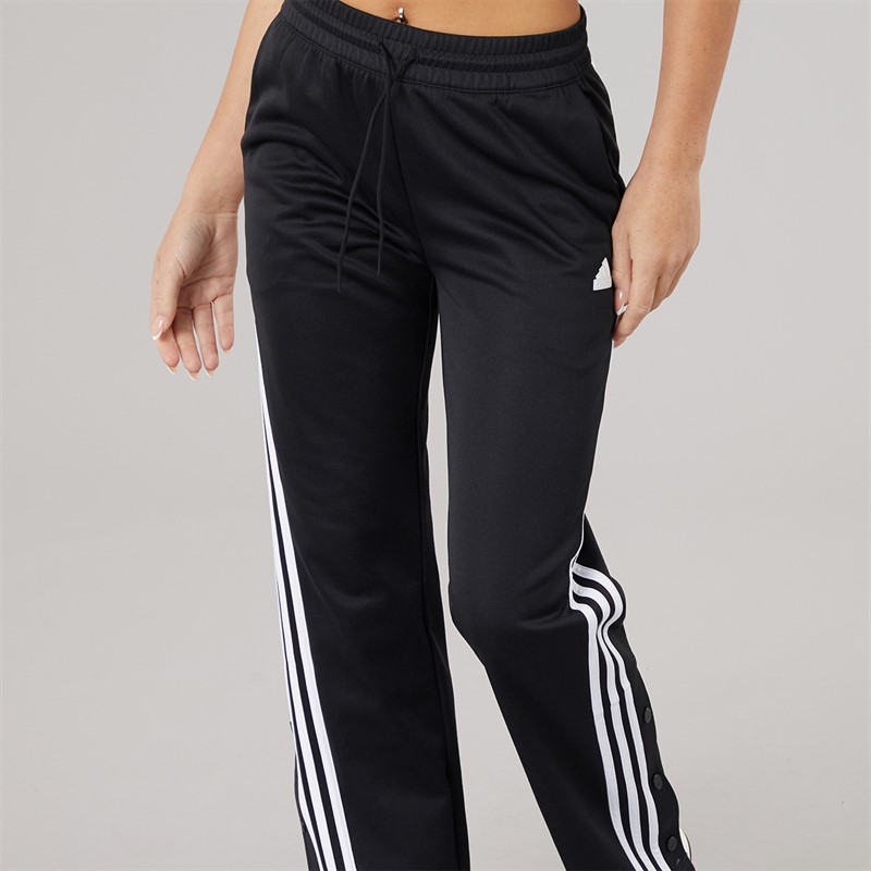 adidas Womens Iconic Wrapping 3-Stripes Snap Track Pants Black/White