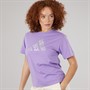 adidas Womens Tech Metallic Graphic T-Shirt Violet Fusion
