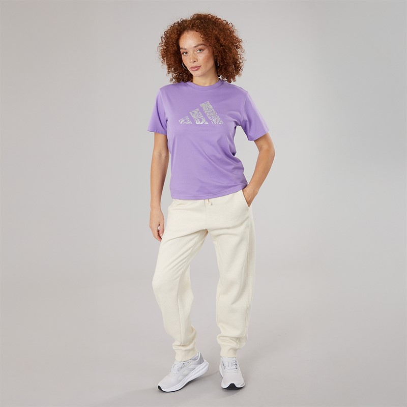 adidas Womens Tech Metallic Graphic T-Shirt Violet Fusion