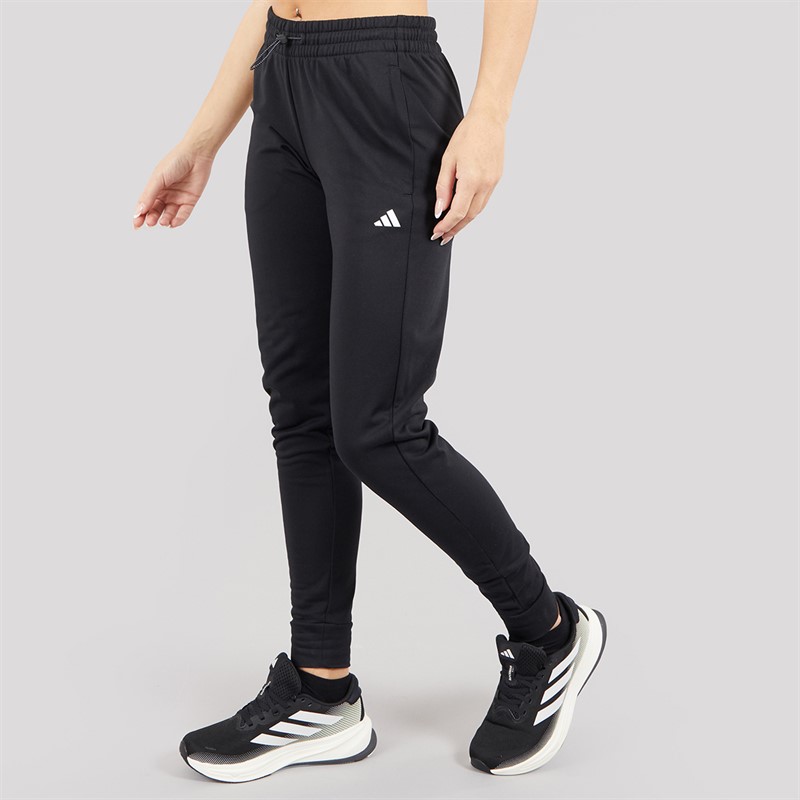 adidas Womens AEROREADY Game And Go Regular Tapered Fleece Joggers Black/White
