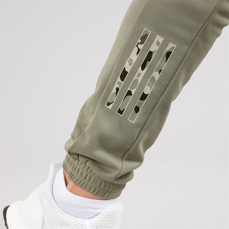 adidas Mens Train Essentials Camo Training Joggers Silver Pebble