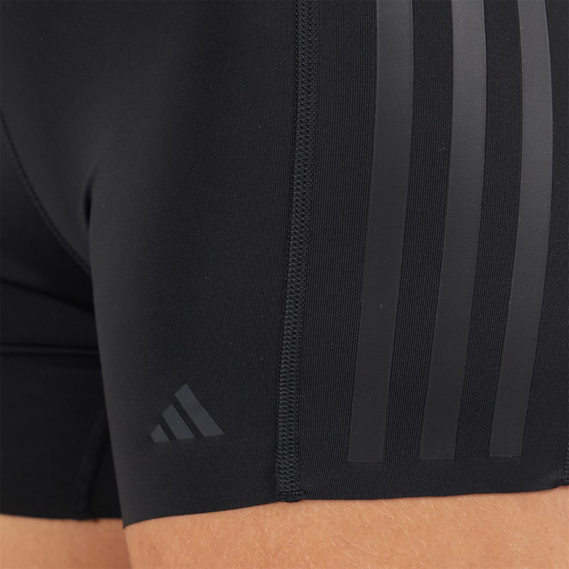 adidas Womens Optime 4 Inch Raw Cut Hem Shorts Black