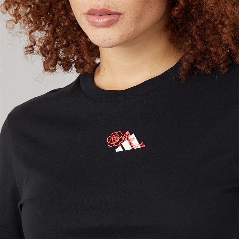 adidas Womens Lounge Mini Graphic T-Shirt Black