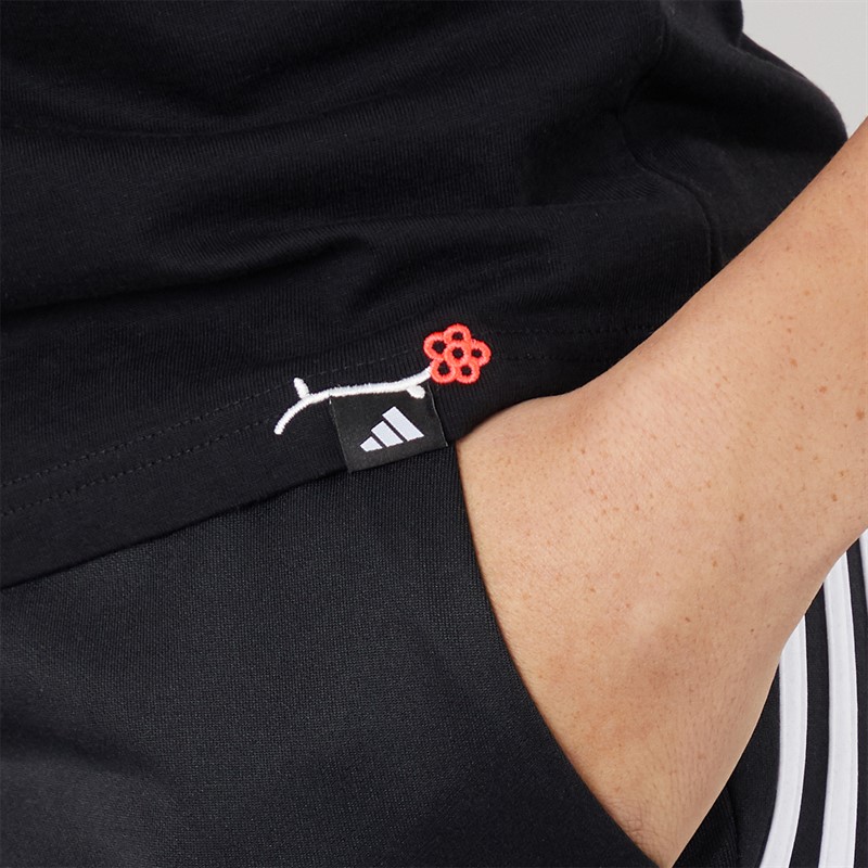 adidas Womens Lounge Mini Graphic T-Shirt Black