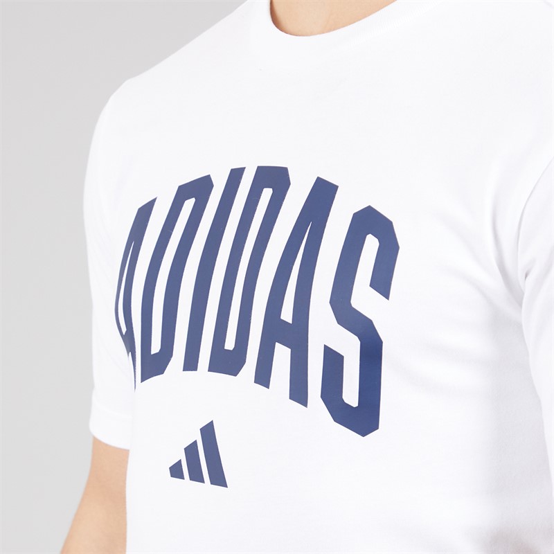adidas Mens Collegiate Lineage Graphic T-Shirt White