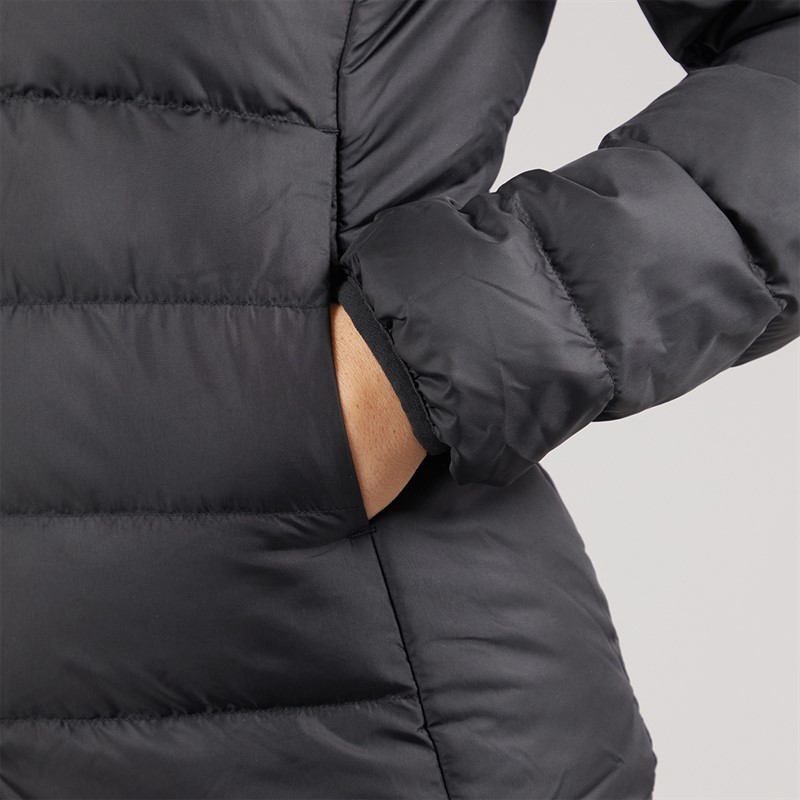 adidas Womens Essential Light Down Insulated Hooded Jacket Black