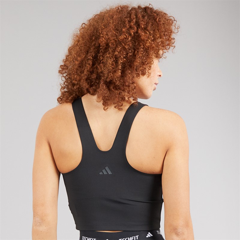 adidas Womens All Me Long Line Medium Support Bra Tank Top Black