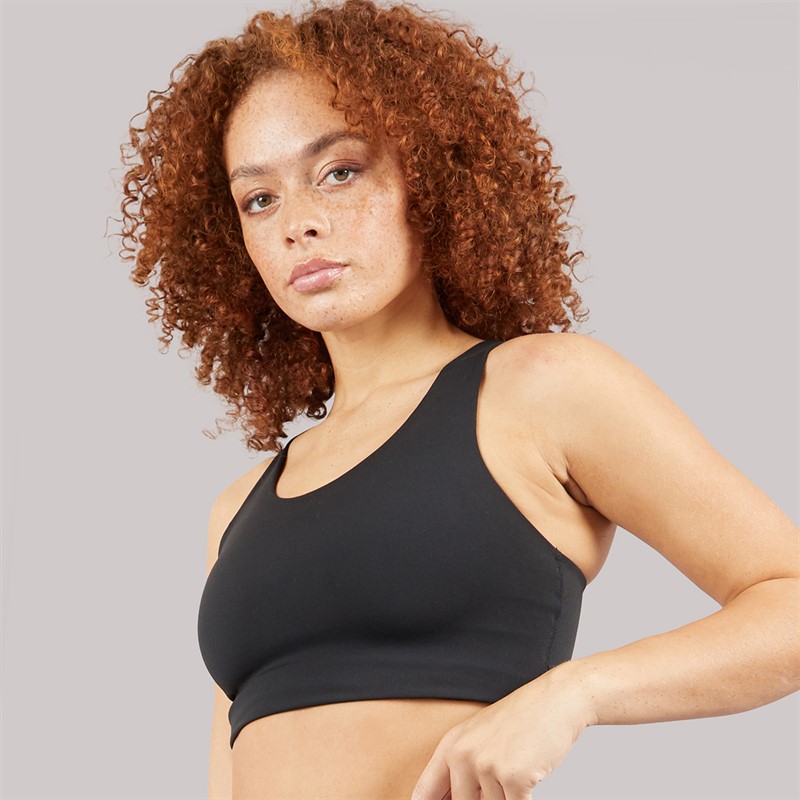 adidas Womens All Me Long Line Medium Support Bra Tank Top Black