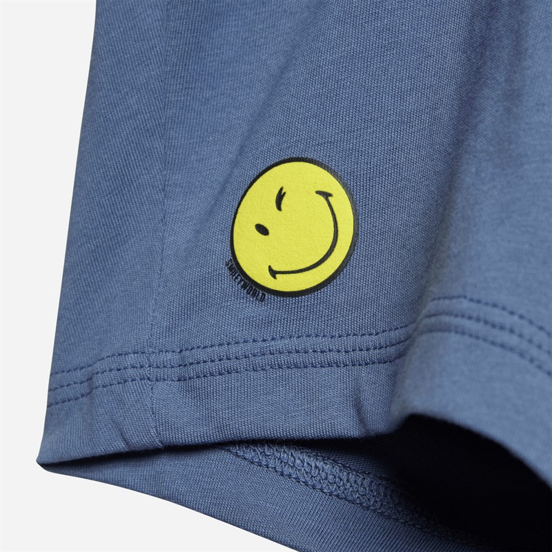 adidas Kids X Smileyworld Summer T-Shirt And Shorts Set Wonder Blue/Preloved Ink/Bright Yellow