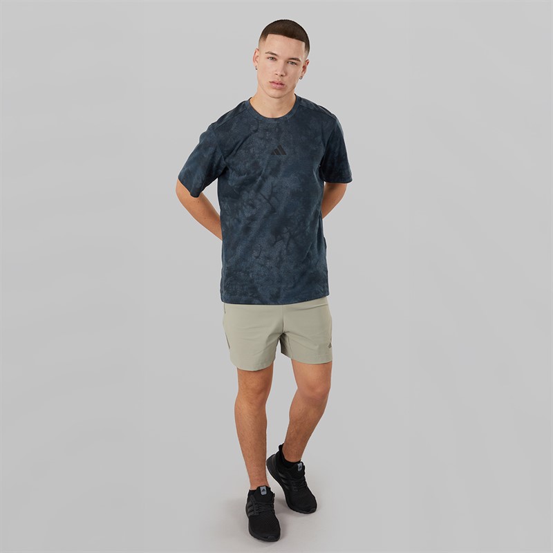 adidas Mens Primelift Back Graphic Training T-Shirt Aurora Ink/Black