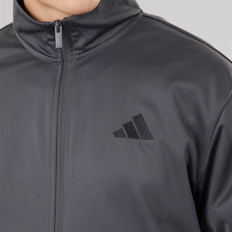 adidas Mens Dayready 3-Stripes Track Jacket Grey Six