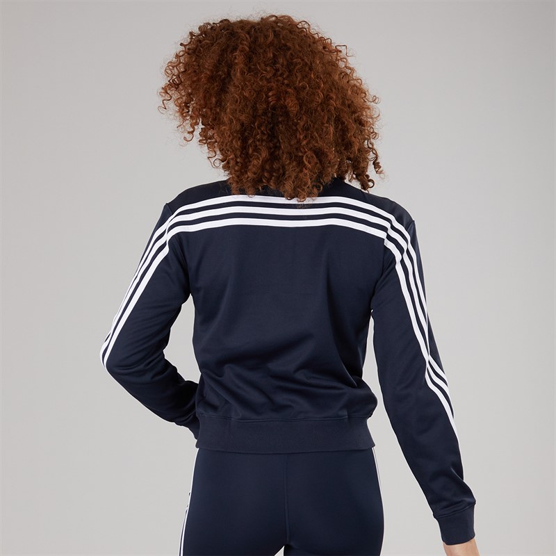 adidas Womens Iconic Wrapping 3-Stripes Snap Track Jacket Legend Ink/White