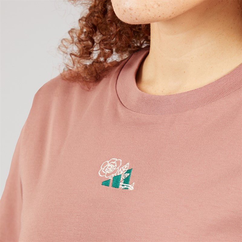 adidas Womens Lounge Mini Graphic T-Shirt Warm Clay